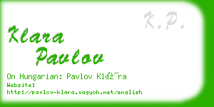 klara pavlov business card